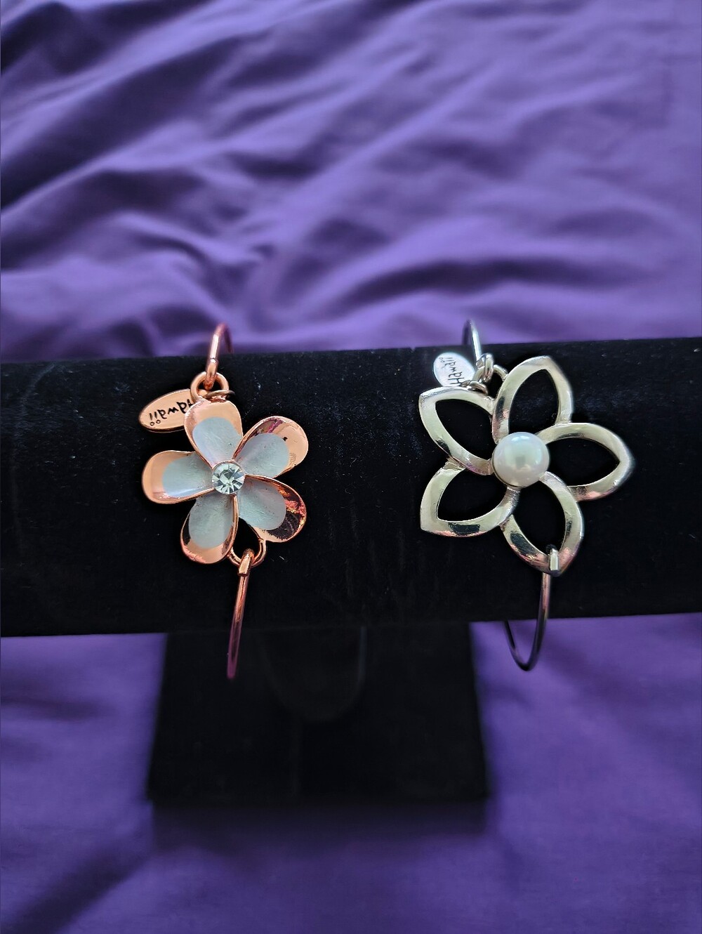 Beautiful Honolulu Hawaii Bangles. Rose Gold Tone And Silver Tone So very Pretty